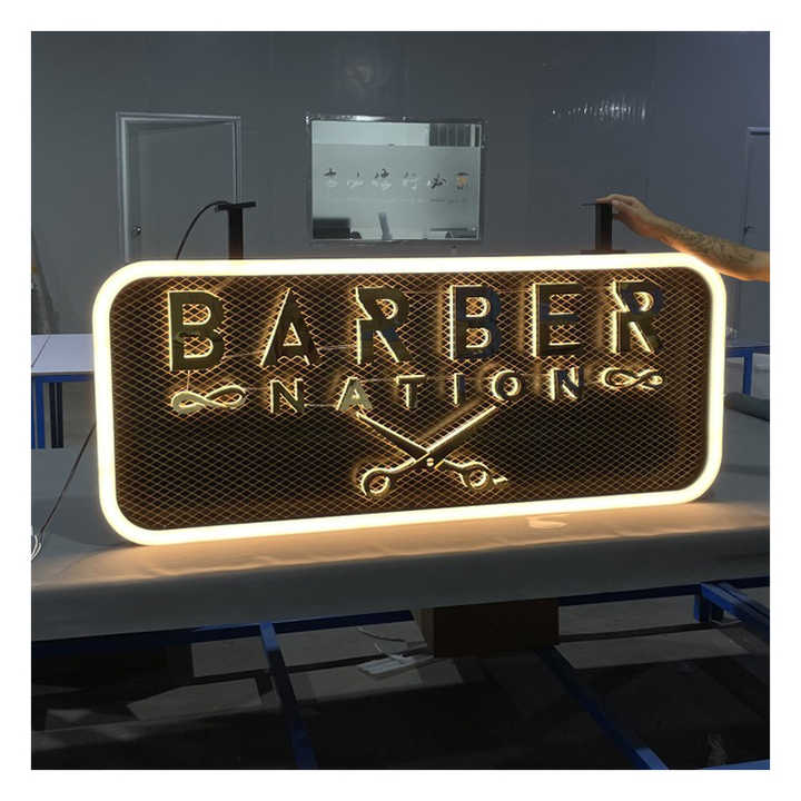 Vintage Barbershop Signs - Custom 3D Metal LED Lightbox