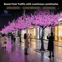Arbre à fleurs de cerisier artificiel LED personnalisé de grande taille, éclairage IP65, lumières décoratives pour parcs à thème, Noël, affichages commerciaux et festifs
