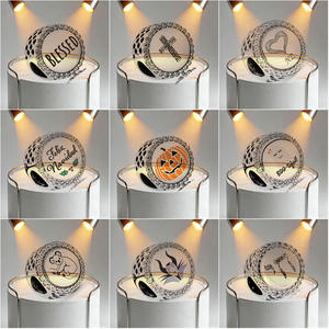 Cuentas de Plata 925 para Pulsera, con Forma de Cruz, Cara Sonriente, Calavera, Calabaza, Cuentas Planas Personalizadas, Cuentas para Hacer Joyería - Product Image 5