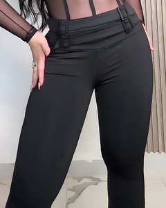Leggings de cintura alta para <span class=keywords><strong>mujer</strong></span>, pantalones acampanados de pierna ancha, pantalones de yoga, deportivos, fitness, casuales - Product Image 6