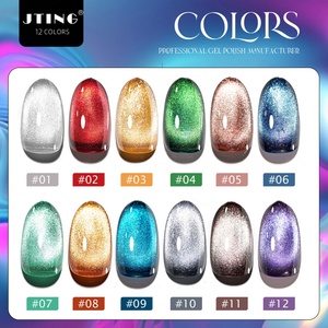 Collection de vernis gel effet œil de chat diamanté JTING, 12 couleurs, aimanté, haute qualité, réfléchissant, en promotion - Product Image 4