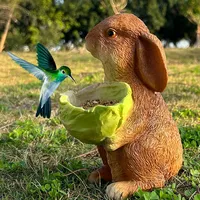 Fabrieksgemaakte hars handgeschilderde vogelvoederbak voor buiten, tuin, hangende dierenfiguur, creatief fruit/dieren ambachtelijk ornament