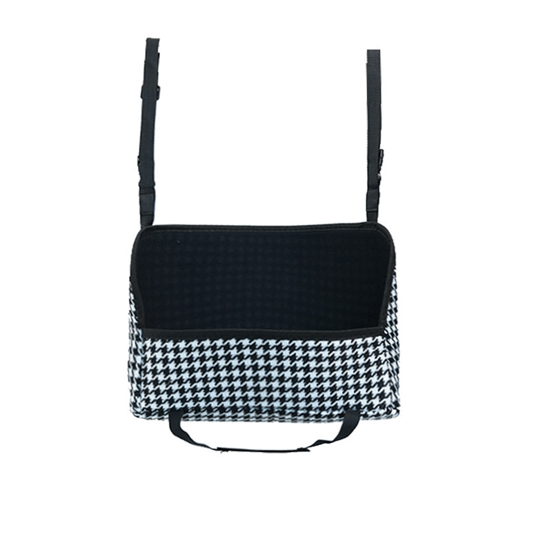 Poche de sac tricotée pied-de-poule