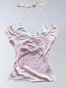 Camiseta Corta Estilo Pin-up Vintage de los Años 50 con Estampado Floral de Rosas, Camiseta Corta Retro para Fiestas - Product Image 3