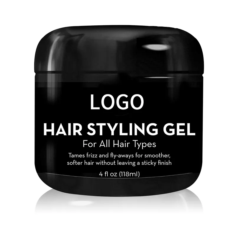 Custom High Quality Strong Hold Shine Hair Gel Products Natural Silicone and Alcohol free Men Hair Styling Gel