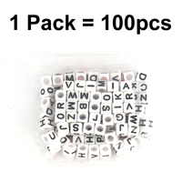600 pièces de perles en plastique acrylique lucite blanches anglaises carrées de 6x6 mm, perles alphabétiques, perles de texte, matériel de fabrication de bijoux