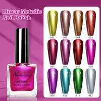 Vernis à ongles métallique miroir, sans cuisson, séchage rapide, longue durée, multicolores, brillant