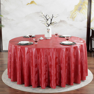Vente en gros Nappe ronde tissée florale Banquet Mariages Fêtes Nappe en cuir PU pour événements - Product Image 5