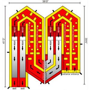Parcours d'obstacles gonflable ultime Double Rush à deux voies, jeu de défi de course d'obstacles avec château gonflable, à vendre - Product Image 3