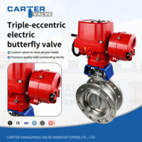 Válvula de Mariposa Eléctrica de Triple Desplazamiento, Tipo Lug de Acero Dúplex, Reguladora, con Operador Eléctrico, Cero Fugas, Alta Presión, Clase 300