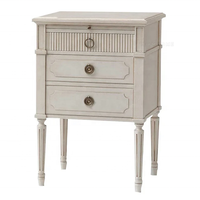 Table de chevet de style français personnalisée en bois massif antique pour chambre à coucher