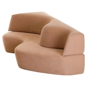 Sofá en Forma de L Tapizado con Relleno de Espuma, Tela Antiarrugas, Muebles para Sala de Estar - Product Image 1