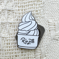 Badges en métal moulé sous pression personnalisés de haute qualité, design crème glacée, nickel noir plaqué, épingles de revers en émail dur de 1,5 pouce