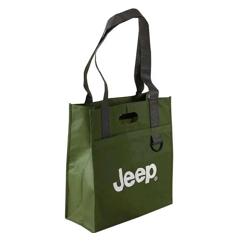 ISO Factory Logo Custom Printing Amy Green Non-woven Shopping Bag Eco Reusable Nonwoven Grocery Bag