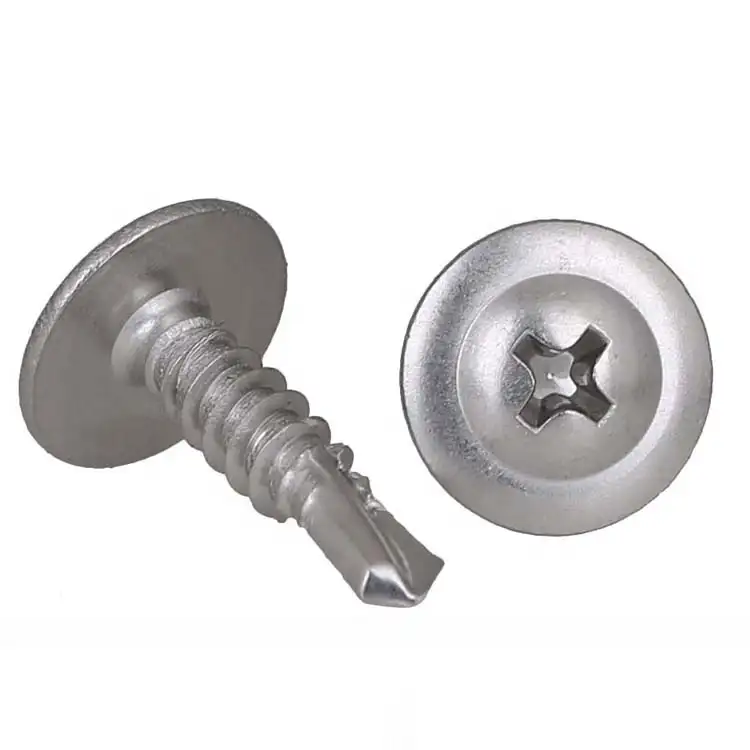 410 SS inox hex washer wafer truss head tek roofing self drilling screw stainless steel for sheet metal or wood