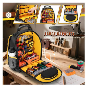 Factory Hot Selling <b>Tote</b> Storage Backpack <b>Bags</b> Oxford Cloth <b>Tool</b> Backpack Heavy-Duty Multiple Pockets Laptop Sleeve Zipper - Product Image 2