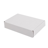 Boîte d'expédition carrée en carton ondulé noir et blanc, écologique, réutilisable et recyclable, personnalisable avec impression de logo pour cadeaux