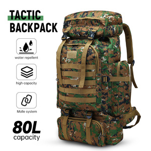 80L Sac à dos tactique transfrontalier de grande capacité pour hommes et femmes pour la randonnée Camping Sports de plein air Alpinisme Voyage - Product Image 3
