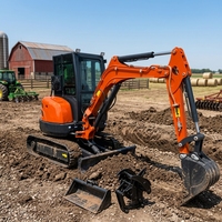 Mini-excavatrice EPA/EURO 5 de 3,5 tonnes avec cabine, excavatrice sur chenilles, petite excavatrice à vendre, livraison gratuite