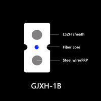 Câble de dérivation FTTH intérieur/extérieur à 2 brins G657A 1550nm Câbles de communication à fibre optique pour réseau FRP KFRP Fil d'acier utilisé