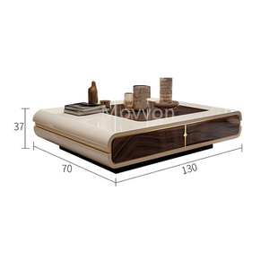 Set Moderno e Semplice con Mobile TV in Marmo e <span class=keywords><strong>Tavolino</strong></span> da Caffè in <span class=keywords><strong>Legno</strong></span> Massello per Sala da Pranzo, Camera da Letto, Ingresso, Scuola con Dettagli in Metallo e Vetro - Product Image 5