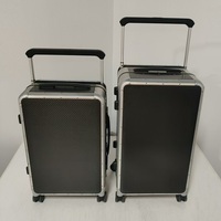 Valise de Voyage à Roulettes Personnalisée en Alliage d'Aluminium, Poignée Large, Bagage d'Affaires Métallique 20/24 Pouces, Bagage Cabine