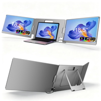 Vente flash : Écran double 18,5 pouces, extension d'écran portable, triple moniteur 1080P IPS, type-C, plug and play pour ordinateur portable