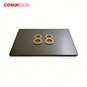 <span class=keywords><strong>Plaque</strong></span> <span class=keywords><strong>de</strong></span> <span class=keywords><strong>porte</strong></span> durable résistante aux intempéries en métal, design personnalisé pour villa, bureau et espaces publics - Product Image 3