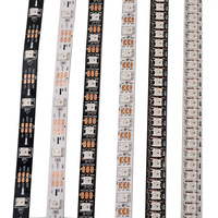 5m WS2812 WS2812B 5V Addressable RGB SMD5050 30/60/144Leds Kontrol Suara Strip LED RGB Pintar yang Dapat Diprogram