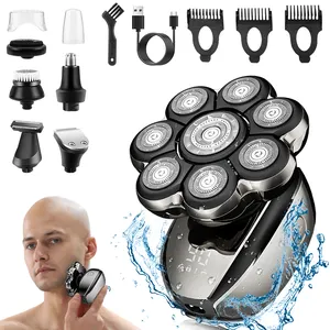 Sıcak satış 6 in 1 yüz saç çıkarıcı USB Groomer IPX6 su geçirmez akülü saç makasları kulak ve burun saç jilet elektrikli tıraş makinesi
