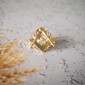 Pins de Solapa Masónicos, Insignia de la Francmasonería, Masón, BLM41, Tamaño 2.6*2.2cm, Ojo de <span class=keywords><strong>Horus</strong></span> 3D, Ojo que Todo lo Ve de <span class=keywords><strong>Dios</strong></span>, Chapado en Oro - Product Image 4