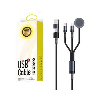Câble <span class=keywords><strong>de</strong></span> charge magnétique sans fil universel 2-en-3 USB-A vers USB-C <span class=keywords><strong>de</strong></span> 1,2 m pour iPhone 17 16 15 14 13 et <span class=keywords><strong>Apple</strong></span> Watch - Product Image 1