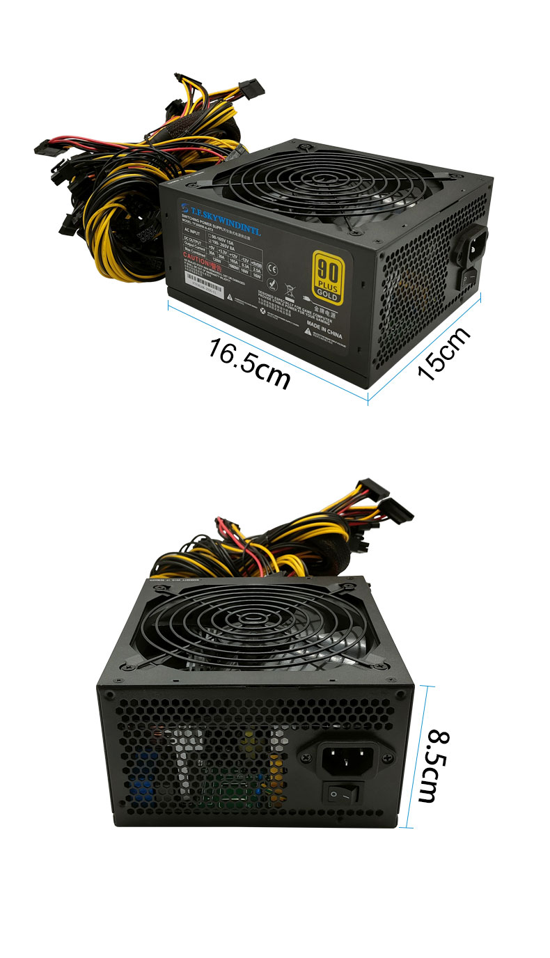 Hot Selling ATX 1600W 1800W 2000W 3600W 90PLUS Gold PSU PC Power Supply Support 6 GPU 8 GPU