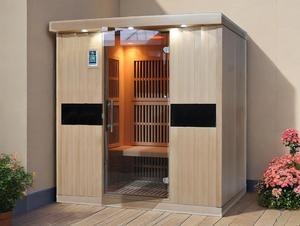 <span class=keywords><strong>Sauna</strong></span> de jardín de infrarrojo lejano de diseño moderno para 4 personas, <span class=keywords><strong>sauna</strong></span> de vapor seco para exteriores con certificación ETL, con madera maciza de cicuta, Compra ahora - Product Image 2