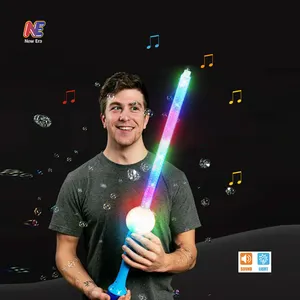 Electric Glowing Sword LED Flashing Light Bubble Magic Wand Toy With Music