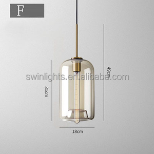 Lustre nordique créatif personnalisé pour restaurant, style industriel moderne, simple, pour fenêtre de café, bar à une tête en verre - Product Image 3