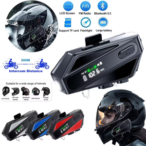 C6オートバイヘルメット<span class=keywords><strong>Bluetooth</strong></span>ヘッドフォンLEDディスプレイFMラジオテープライトワイヤレス双方向ラジオ防水バイクイヤフォン - Product Image 2