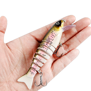 Cheap Spilt Sections Fish 11cm17g knotty Multi Jointed Fishes Fishing Lure Hard Plastic Swim Baits Flexible Pike Lures Crankbait