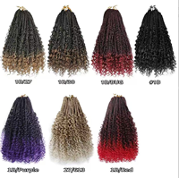 Box Braids Crochet Hair Goddess Boho Pré-bouclés Synthétiques à Pointes Bouclées pour Femmes