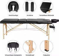 Fabrik-Großhandel Verstellbare Tragbare Wasserdichte Leder-Klappbare 3-Teilige Holz-Schönheitssalon-Spa-Wimpern-Massageliege