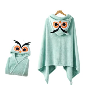 Serviette de Bain <span class=keywords><strong>Poncho</strong></span> à Capuche pour Enfants en <span class=keywords><strong>Polaire</strong></span> Corail et Microfibre, Grande Taille, Portable, en Peluche, Vente en Gros à Prix Abordable - Product Image 5