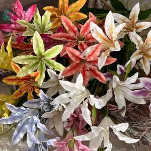 Fleur artificielle en soie Eva, lys à 3 têtes, pour décoration de mariage, décoration de la maison, accessoires photo - Product Image 5