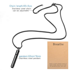 Collar de ansiedad Mindfulness Collar de respiración Respirar Fácil Collar con colgante de acero inoxidable Calma natural y alivio del estrés - Product Image 6