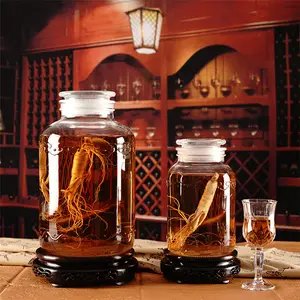 Produsen Tiongkok MR1850 5L Kaca Acar Minuman Jar Kaca Penyimpanan Mason Jar dengan Tutup Kaca