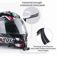 Support de caméra d'action avec coussinets adhésifs étanches et cordon anti-perte pour Insta360, compatible avec les casques de moto
