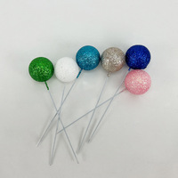 5 Stück/Packung 2cm 2,5cm 3cm 4cm Frohe Weihnachten Glitzerpuder Schaumstoff-Kuchendekoration Luxuriöse Schaumstoff-Kuchenkugeln Cupcake-Dekoration