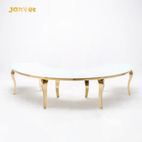 Salle à manger événementielle de luxe Salle de banquet S Forme or Serpentine Table Vente