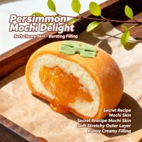 Daifuku Mochi au kaki surgelé prêt à consommer avec garniture confiture de kaki, pâtisserie dessert surgelée moelleuse et fondante