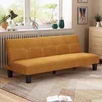 Sofá Cama Plegable Moderno de Tela de Lino PU Negro 2026, con Detalles Metálicos, Extensible, para Comedor, Sala de Estar, Dormitorio u Oficina