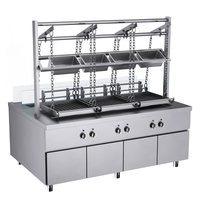 Grill à gaz rotatif en acier inoxydable commercial 3-6-9, barbecue sans fumée, machine à poulet au charbon de bois pour hôtels et restaurants